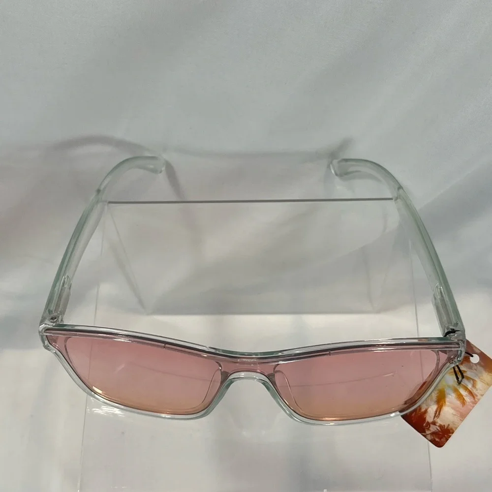 NWT Light Green Clear Framed Sunglasses